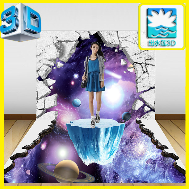 高清喷绘3D立体画 卡通动物地贴画展供画 3D背景墙纯墙贴3D立体画
