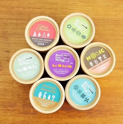 韩国文具 热销创意可爱卡通造型迷你金属书签小清新礼物 盒装20枚
