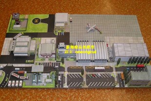 【新翔纸模型】飞机场航站楼货运仓库航空枢纽停车场建筑场景模型