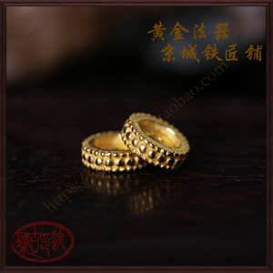 24K纯金黄金足金三层隔珠法器佛珠念珠手串DIY配件配饰订做