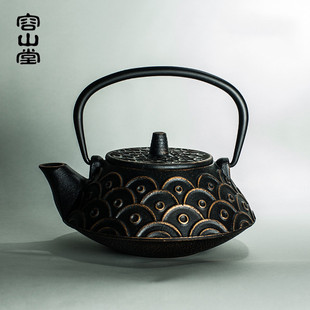 新款 铸铁茶壶 容山堂 苏韵生铁壶 南部涂层 古风龙鳞纹 祥云纹