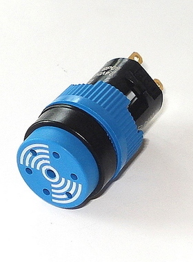 韩国凯昆KACON Φ16mm圆形蓝色连续音电子式蜂鸣器DC24V K16-CZ