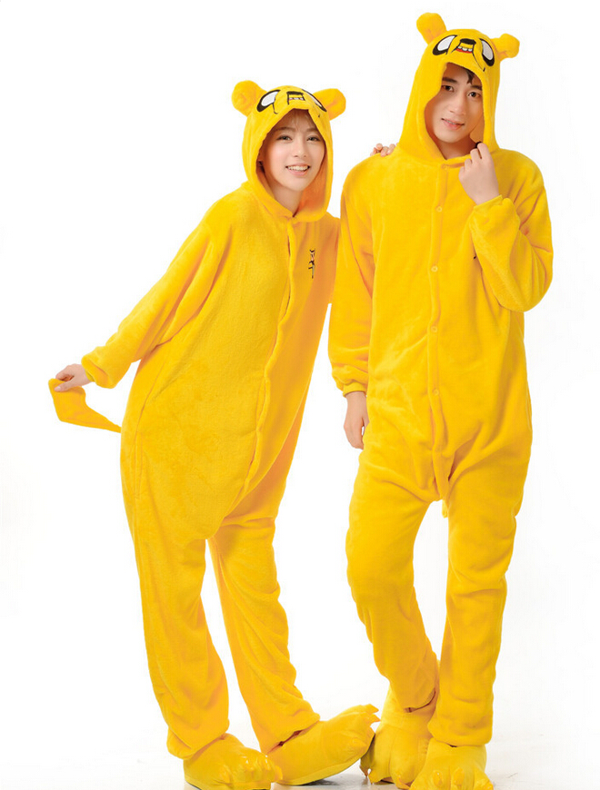 卡通法兰绒加厚情侣演出连体睡衣