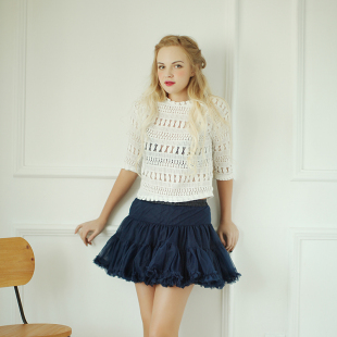 loyiji 萝衣记定做日系百搭荷叶边蓬蓬裙tutu半身裙多色花朵纱裙