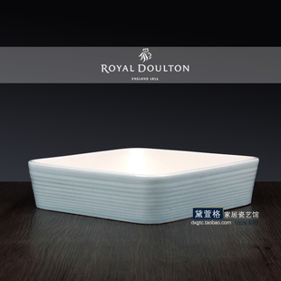 RD经典款陶瓷餐具四方形面包烤盘带纹路防滑鱼盘烧烤盘烘焙盘模具