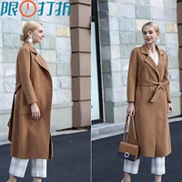 Nhà máy trực tiếp phong cách châu Âu và Mỹ cao cấp làm bằng tay áo cashmere hai mặt Slim tie áo len dài quần áo của phụ nữ - Áo len lót đôi áo ấm nữ