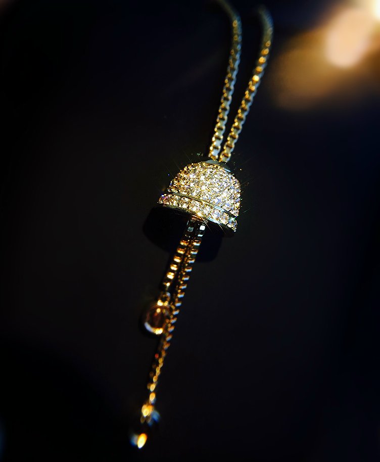 9k金莫桑钻石长项链特价