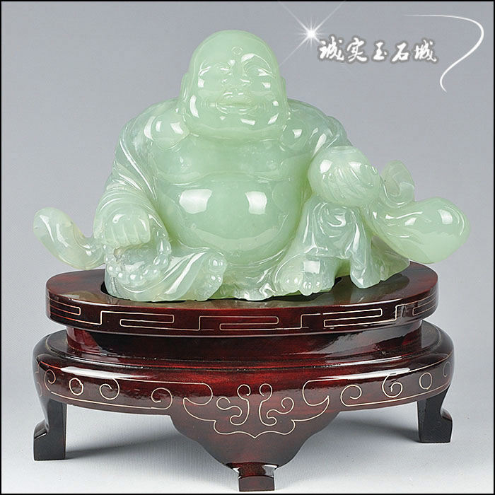 天然玉石岫玉佛摆件精品 岫岩产地玉雕玉器摆件大肚弥勒佛大包邮
