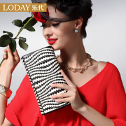 Big hand-woven leather handbag clutch bag 2015 new zip around wallet purse Crossbody handbag