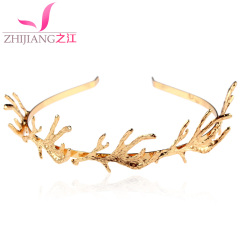 Custom antler headdress hairpin Korea new stereo leaves simple Christmas hair accessories headband thin headband