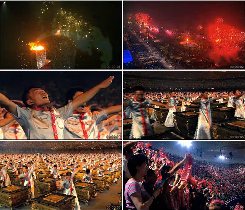圣火2008北京运动会开幕式镜头/中国高清实拍视频素材