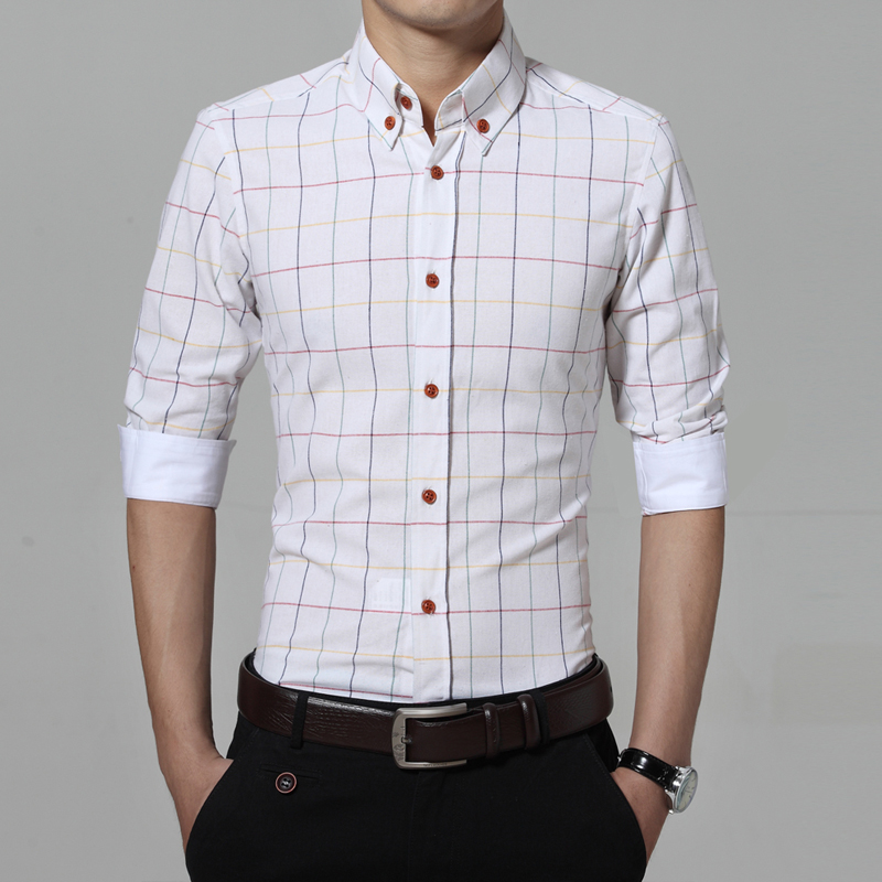 °üÓÊ2017´óÂëÃÞ³¤Ðä´ó¸ñ×ÓÄÐÊ¿±¡¿î³ÄÒÂÉÌÎñ³ÄÉÀMan cotton shirt