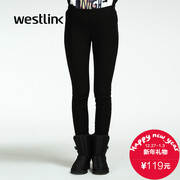 Westlink/West New 2015 winter outer wear and cashmere thick black leggings skinny ladies trousers