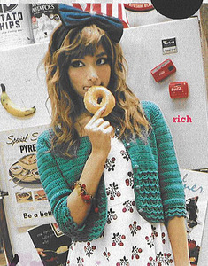 VIVI荐日系修身圆领纯手工勾花镂空女装小外套 针织衫891（现货）