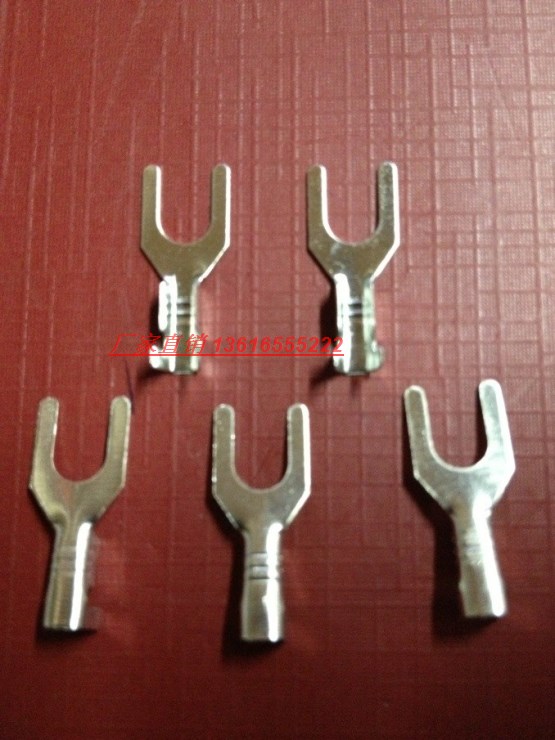 HS包邮U形6.2叉型接线片镀锡0.5厚B脚2000只大型DJ441A-6B