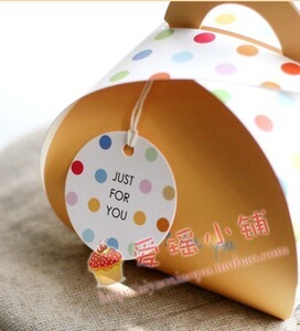 爱瑶包装｜吊牌 七彩圆点挂签标签/标签/吊牌/小贺片20枚入