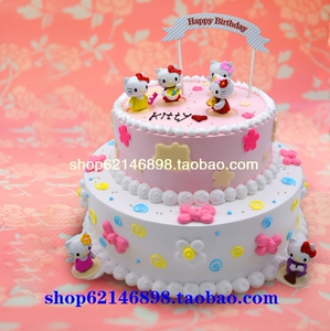 1KT猫hellokitty场景福州生日蛋糕同城配送速递儿童创意蛋糕定制