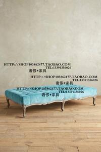 出口欧洲法式乡村风格实木橡木纽扣布艺软包茶几样板房别墅家具