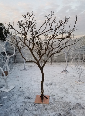 仿真漫咖啡装饰枯树干棵喷色枯木