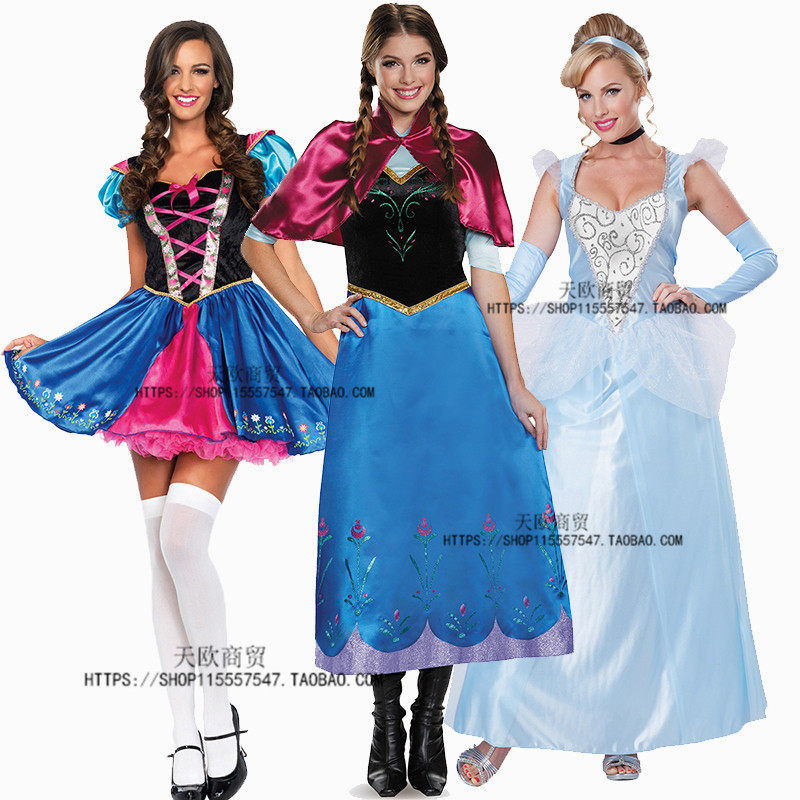 万圣节cosplay服装女 冰雪奇缘公主裙艾莎安娜成人灰姑娘白雪公主