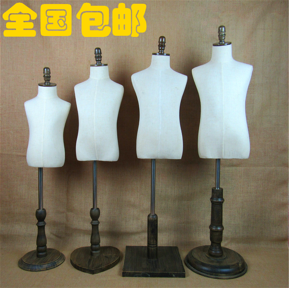 复古儿童半身模特道具童装模特服装店模特儿童服装道具橱窗展示架