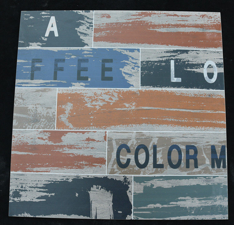 仿古砖英文字母砖 油漆木纹砖600客厅地砖卫生间墙砖餐厅酒店瓷砖