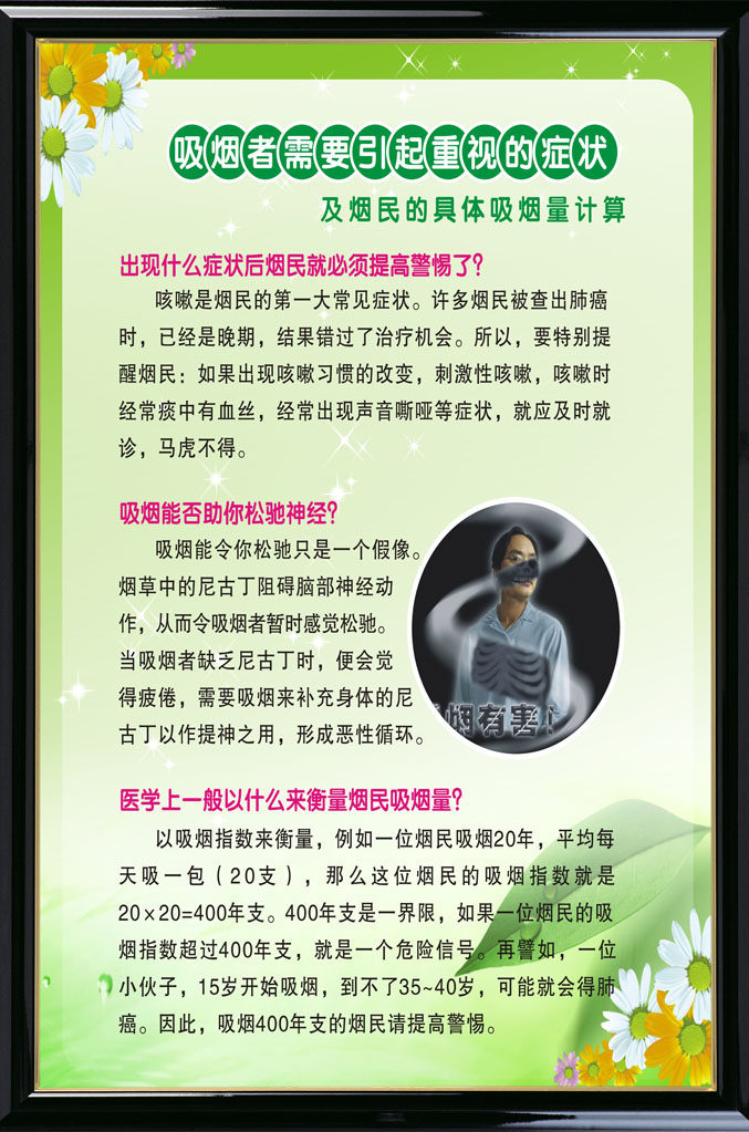 627办公装饰海报展板素材405烹饪学校宣吸烟者需要引起重视的症状