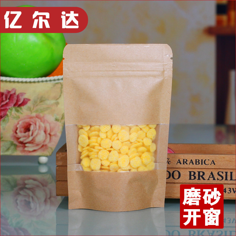 10*15 牛皮纸磨砂可视开窗自立自封袋食品干货袋包装袋 1只