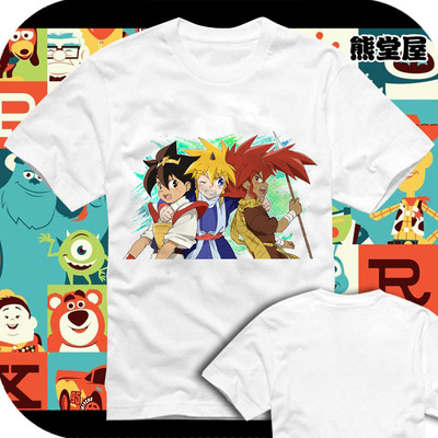 动漫周边神龙斗士|瓦塔诺虎王火海子|怀旧纯棉t恤短袖男女衣服