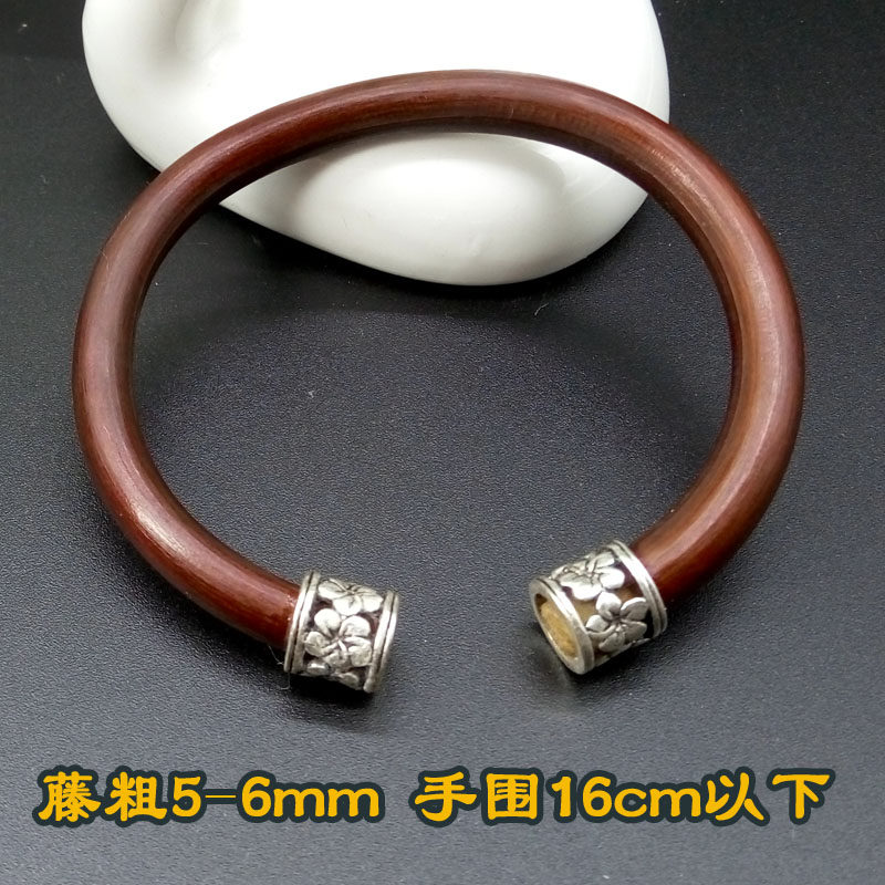 无节西藏纯天然鸡血藤 山南鸡血藤手镯 纯银药藤 饰品 包邮