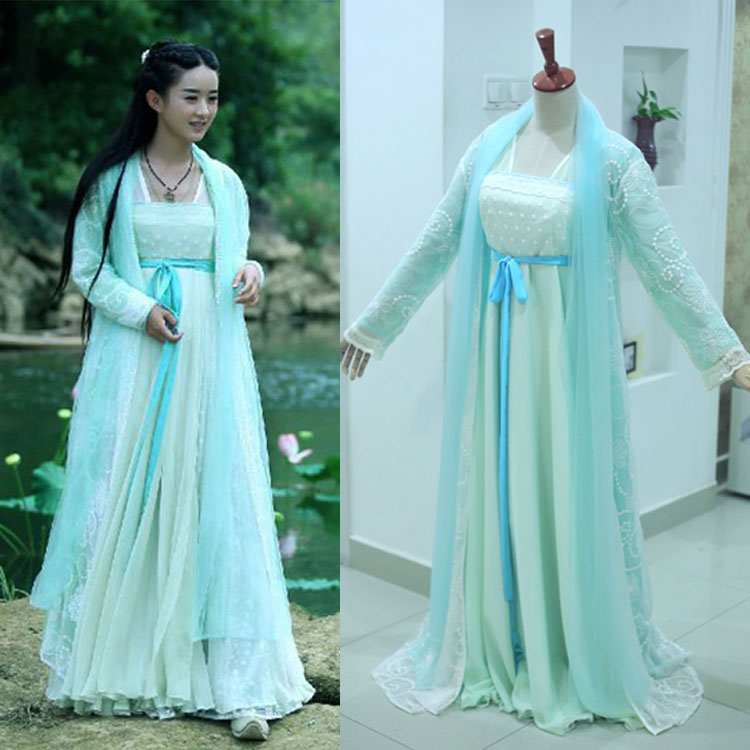 赵丽颖同款古装服装儿童演出服唐朝汉服襦裙定制仙女