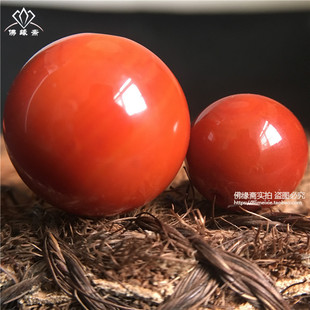 猛料天然南红散珠单珠多宝珠DIY手链配珠10 12 14 16 18 20MM满红