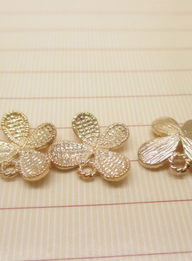 DIY首饰配件 24K包金色蝴蝶吊坠 项链手链耳环配件直销 11mm*12mm