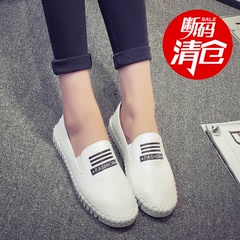 2016 European and American women's shoes platform Lok Fu hero sheep four seasons lazy with flat shoes ladies shoes shoes casual shoes