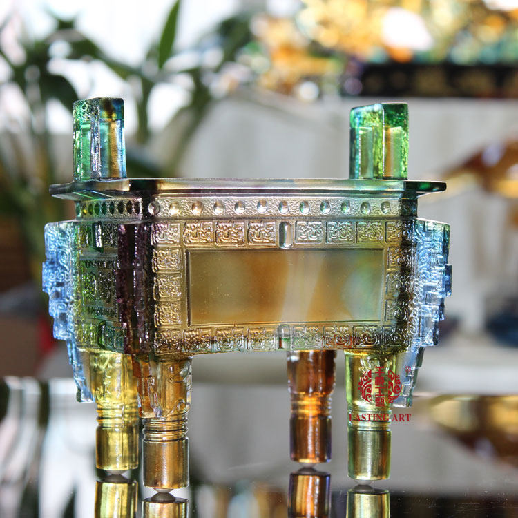 六合春 琉璃鼎盛蒸蒸日上工艺礼品商务摆件开业庆典会议纪念刻字