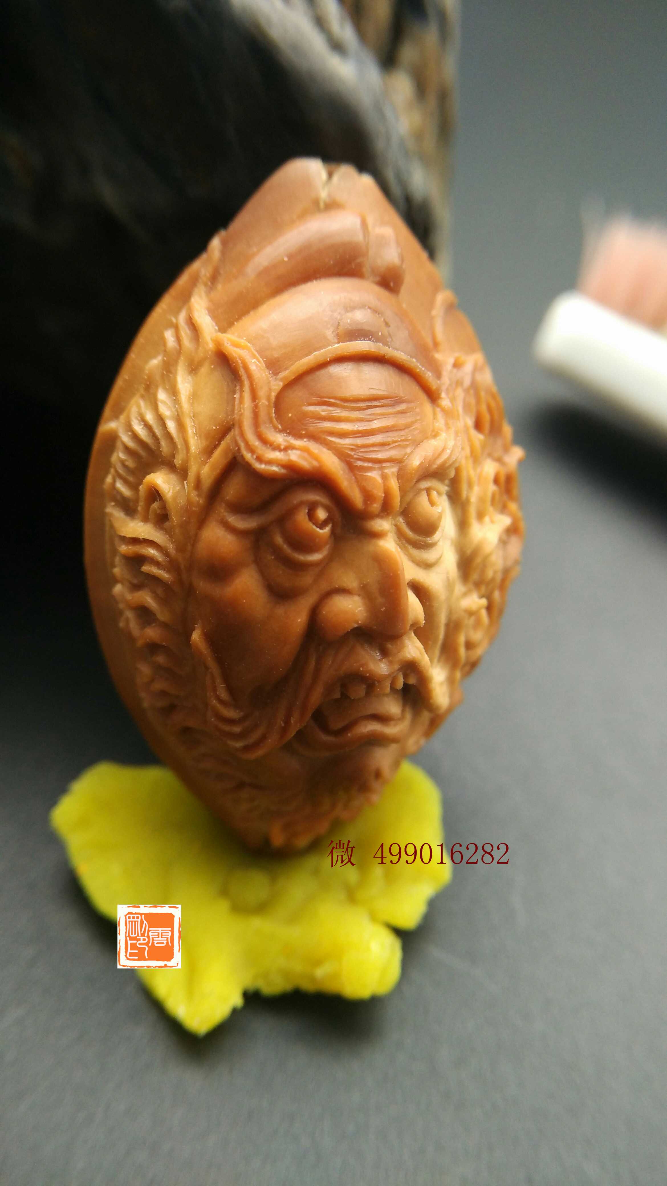 云刚橄榄雕刻 老油核 钟馗核雕手机挂件 挂坠 23大核