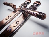 房门 包邮 天天特价 防盗门把手铁面板铝拉手锁芯标准孔距红古铜