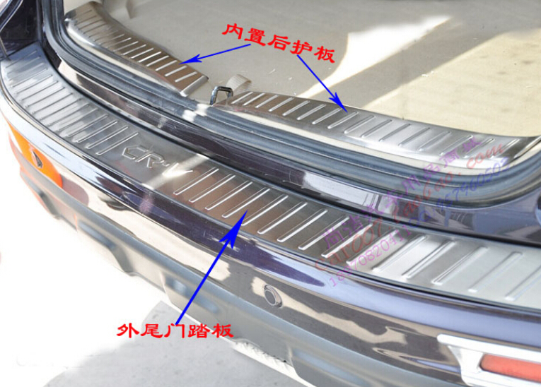 07至21款CRV后杠饰条不锈钢内置后护板尾门踏板改装装饰亮条精品