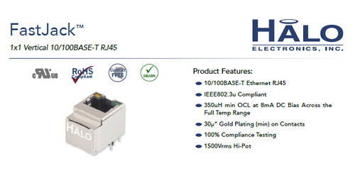 网络变压器 网络接口 HFJV1-E2450-L11RL HALO/RJ45 全新原装