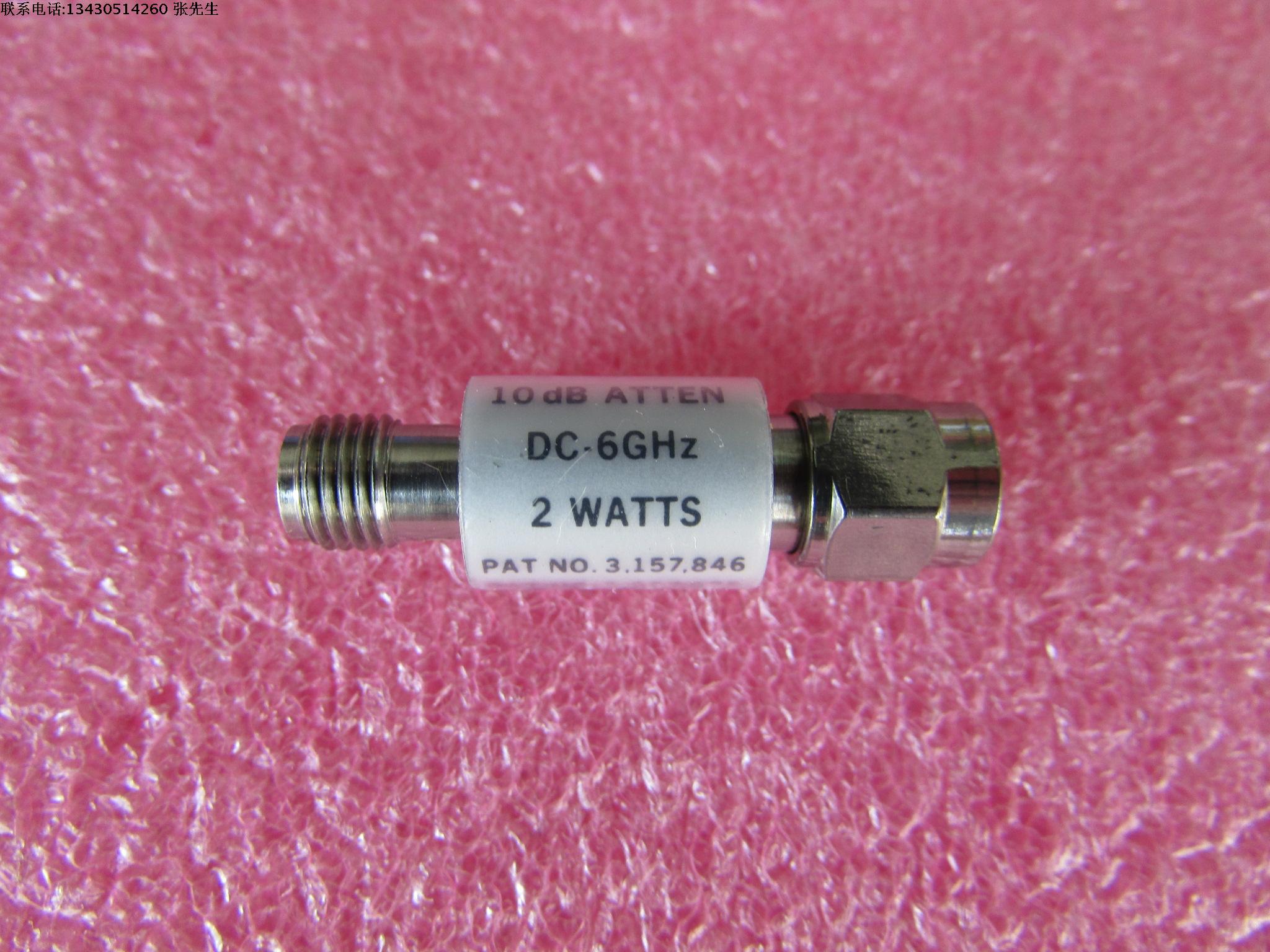 NARDA进口4772-10 10dB DC-6GHz 2W SMA RF 射频微波同轴固定衰减器 质量包好，包能用 可提供详细测试图成色好 品牌：Narda 型号：4772-10 频率范围：DC-6.0 GHz 衰减值：10 dB 衰减精度：±0.3 dB 平均功率(Max)：2.0 W 峰