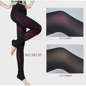 包邮 宝娜斯抗起球透出彩色S8140一体打底裤加绒秋冬假透肉