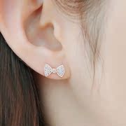 2015 new Korea fashion jewelry wild sweet bow lovely small diamond stud earrings