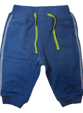 哟呼！外贸L 3-6个月婴童蓝色全棉春夏长裤单裤