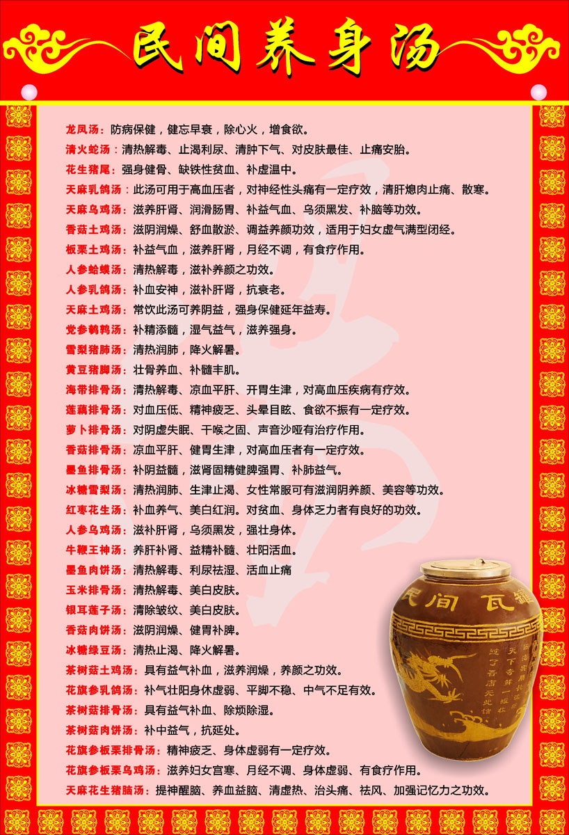 732海报印制展板写真喷绘贴纸395瓦罐汤常见的汤的功效介绍