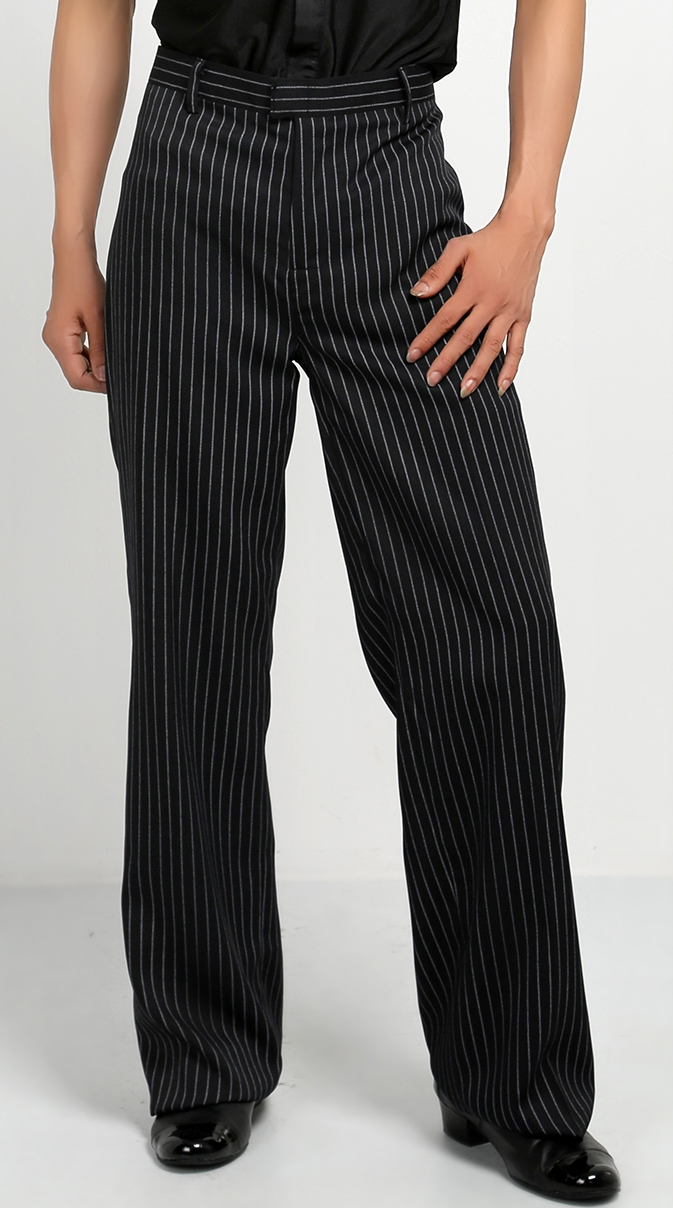 男成人拉丁舞蹈裤广场舞国标舞摩登舞恰恰舞交谊舞裤条纹跳舞裤子