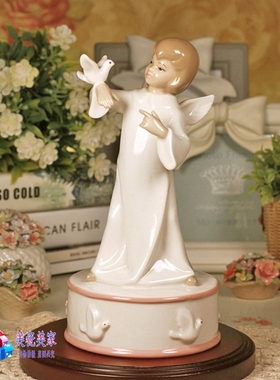 leonardo陶瓷小天使和平鸽音乐盒