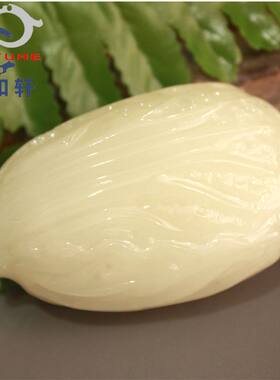 寿山石手件 国石珍品 丹东石 金石白菜白财手把件【裕和轩】E6-4
