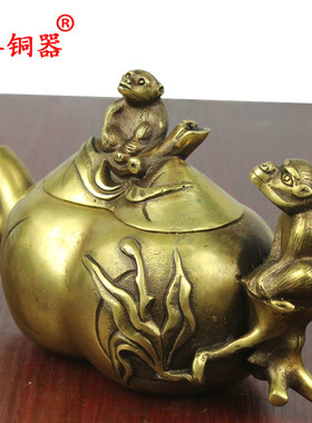 猴子茶壶摆件工艺品