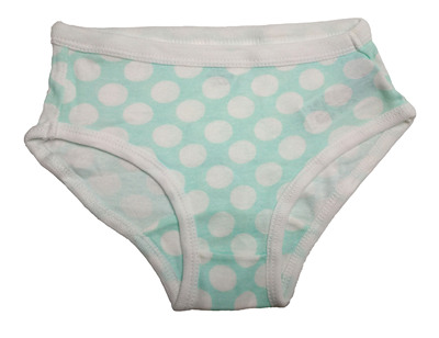 女童浅绿色波点全棉三角内裤