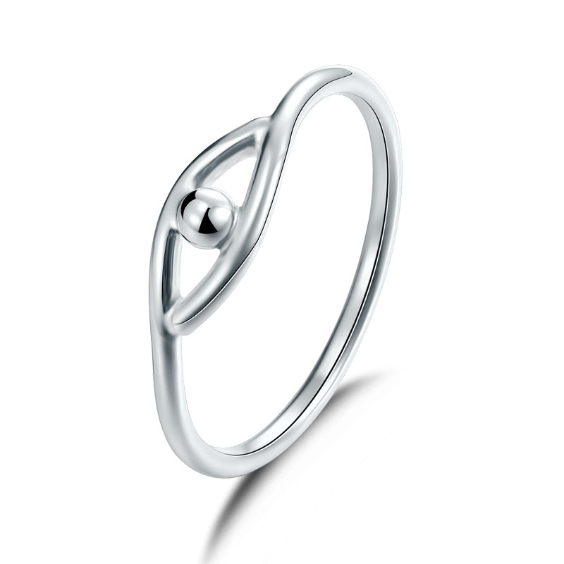 手工足银眼睛日韩风戒指